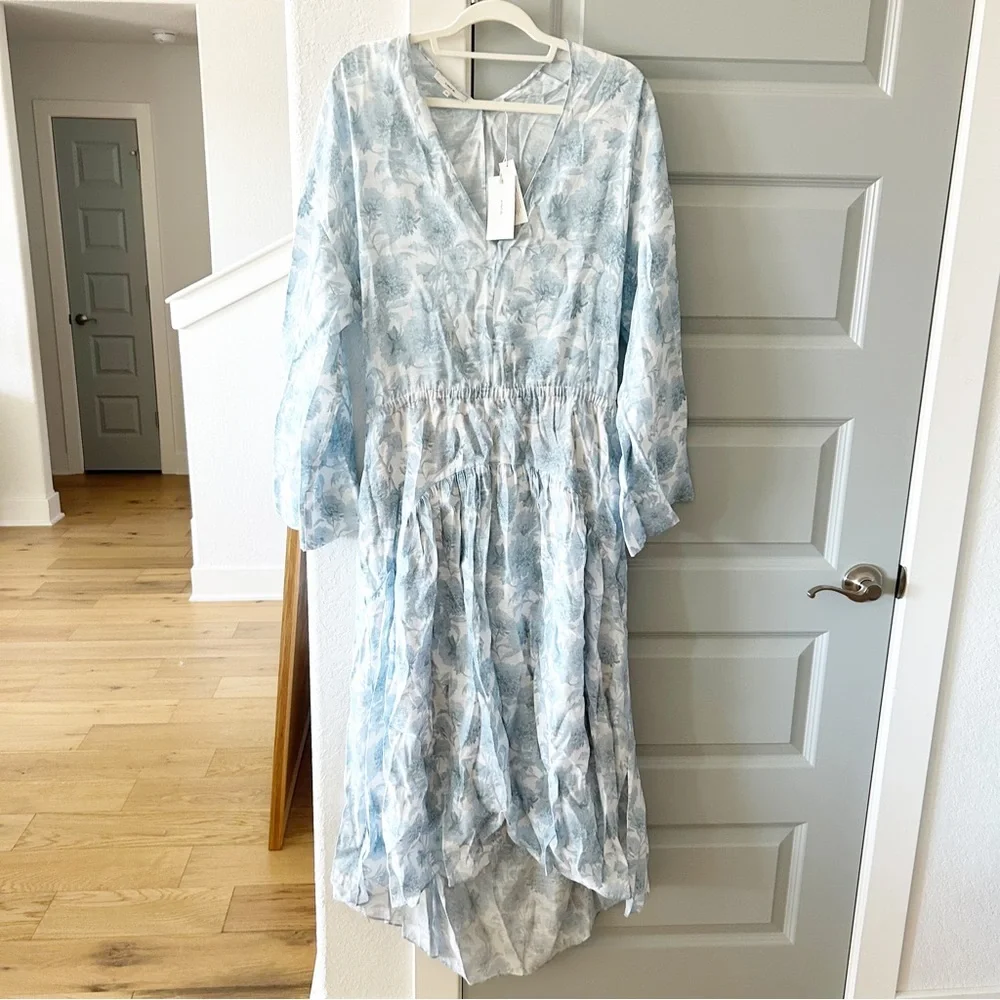 NWT Vince Dahlia Floral Midi Cutout Dress - Picture 3 of 5